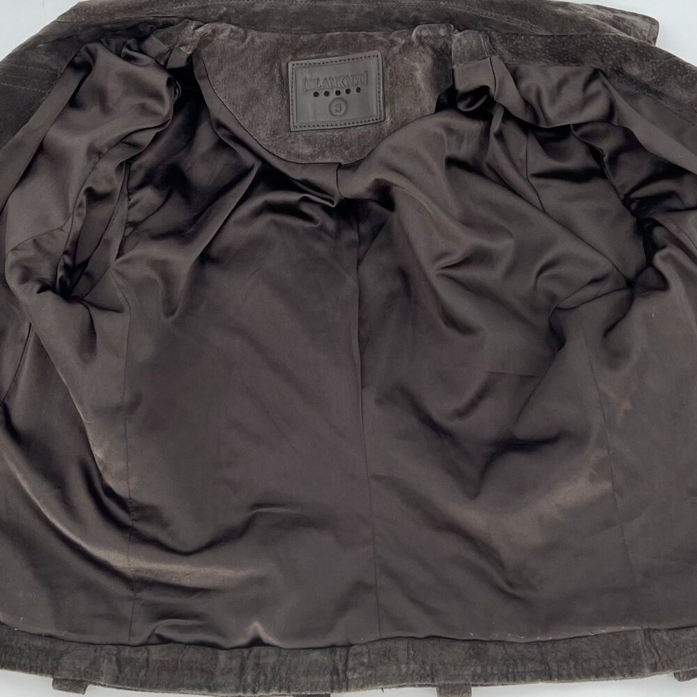 Blank NYC Womens Suede Cropped Moto Jacket Size S Dark Grey Biker No Belt FLAWS - Picture 12 of 14